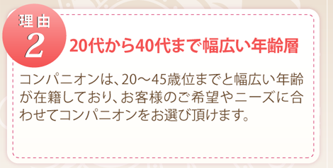 20代から40代まで幅広い年齢層